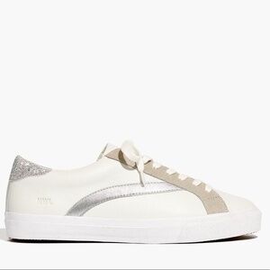 Madewell Sidewalk Sneakers In Silver Suede NWOT